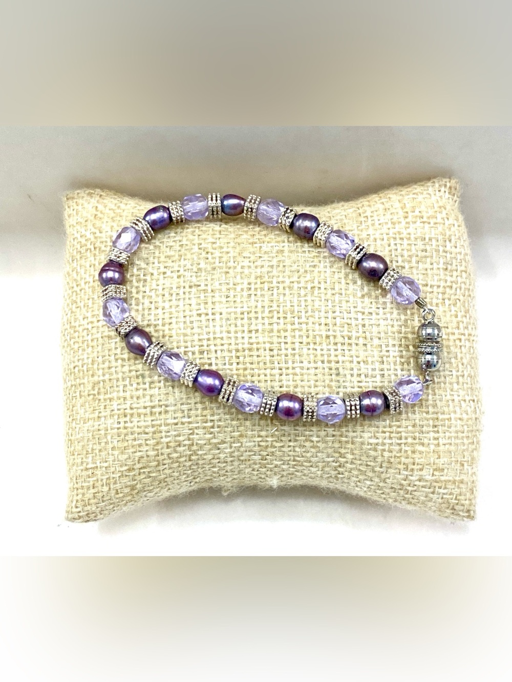 Lavender Crystal & Pearl Bracelet